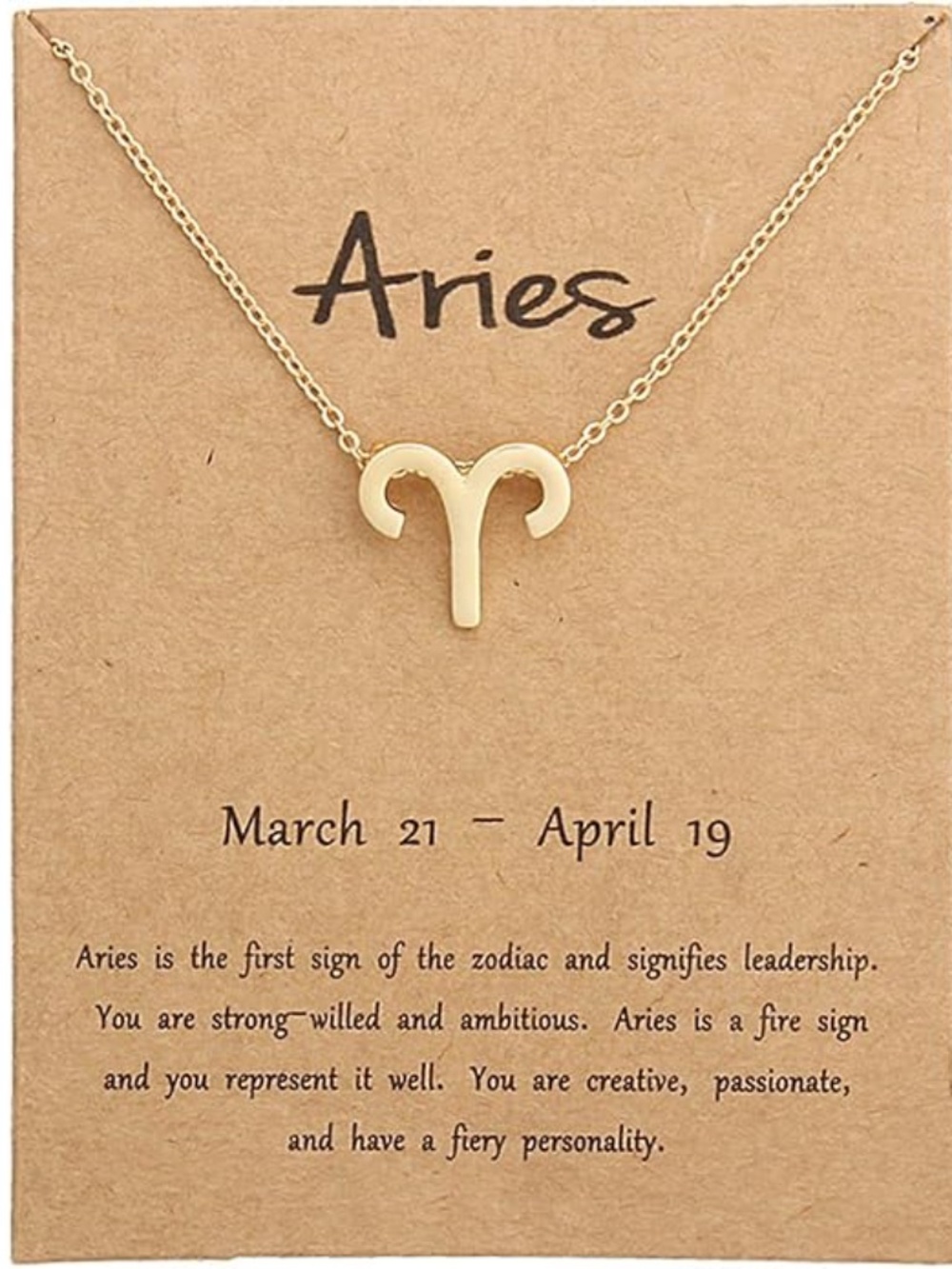 Aries Zodiac Sign - Women's Gold Plated Necklace